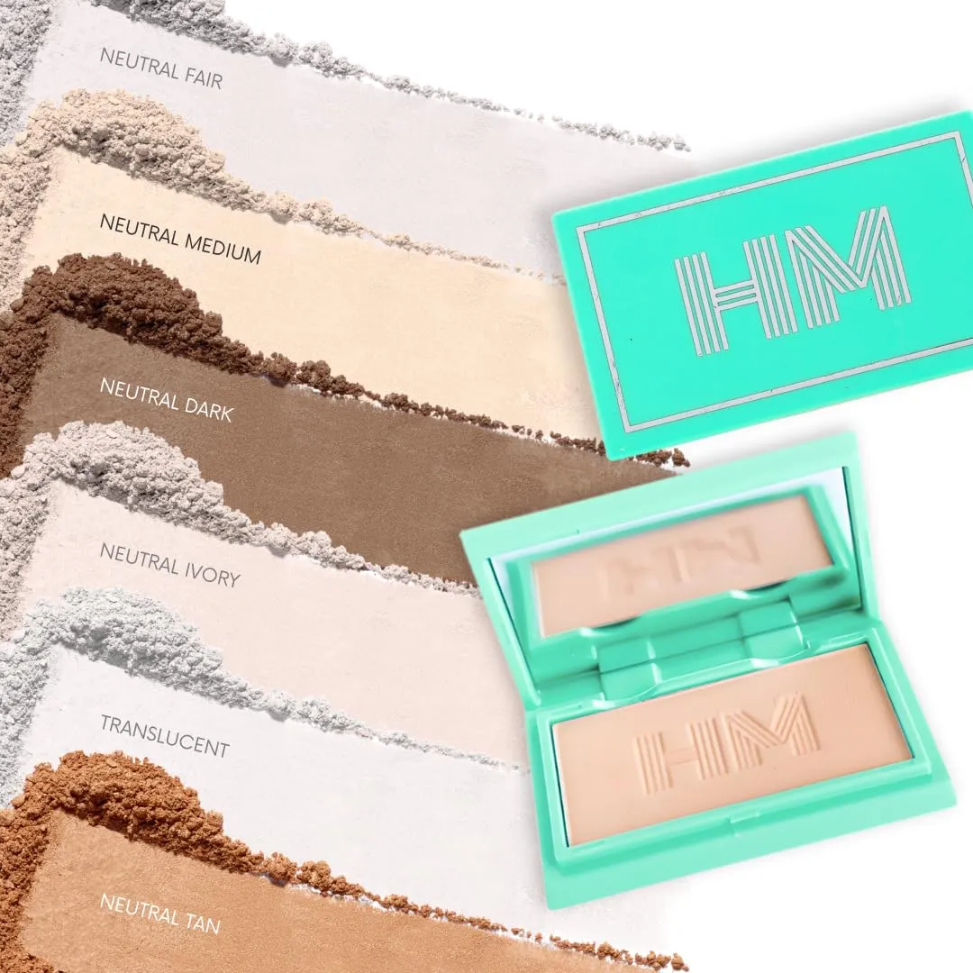 Travel Size Pressed Powder - Haute Minute Makeup Complexion Perfection Mini Powder - Perfect For Travel or Your Purse! (Neutral Medium)