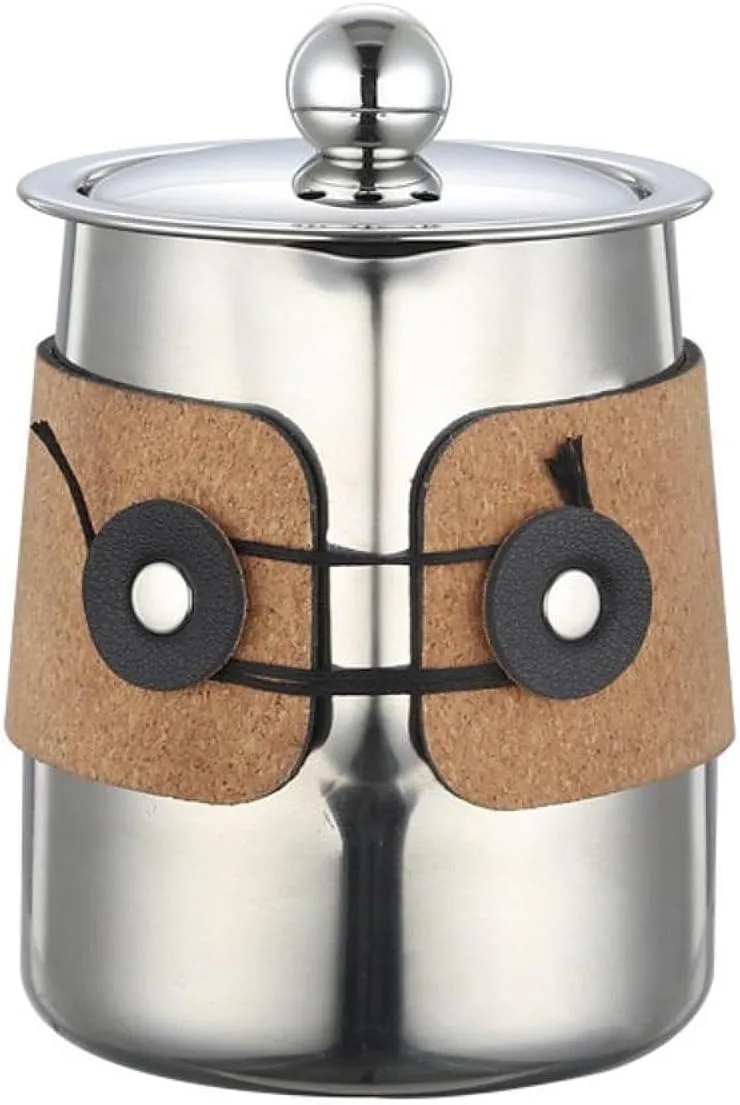 Travel Tea Set with Strainer and Lid Camp Drinkware Stainless Steel Tea Pot for Backpacking Outdoor Household Picnic Gift, silver