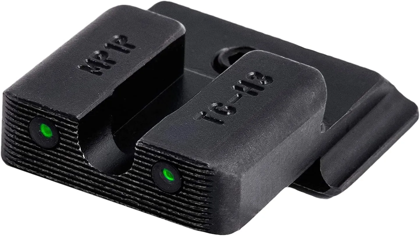 Tritium Pro Night Sights, Compatible with Smith & Wesson Handgun Models Glow-in-The-Dark Front & Rear Gun Sight Set with Focus Lock Front Ring