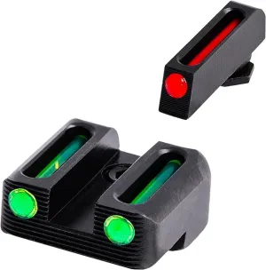 TRUGLO Fiber-Optic Handgun Night Sight | Compact Durable Snag-Resistant High-Visibility Red Front & Green Rear Sight for Handguns