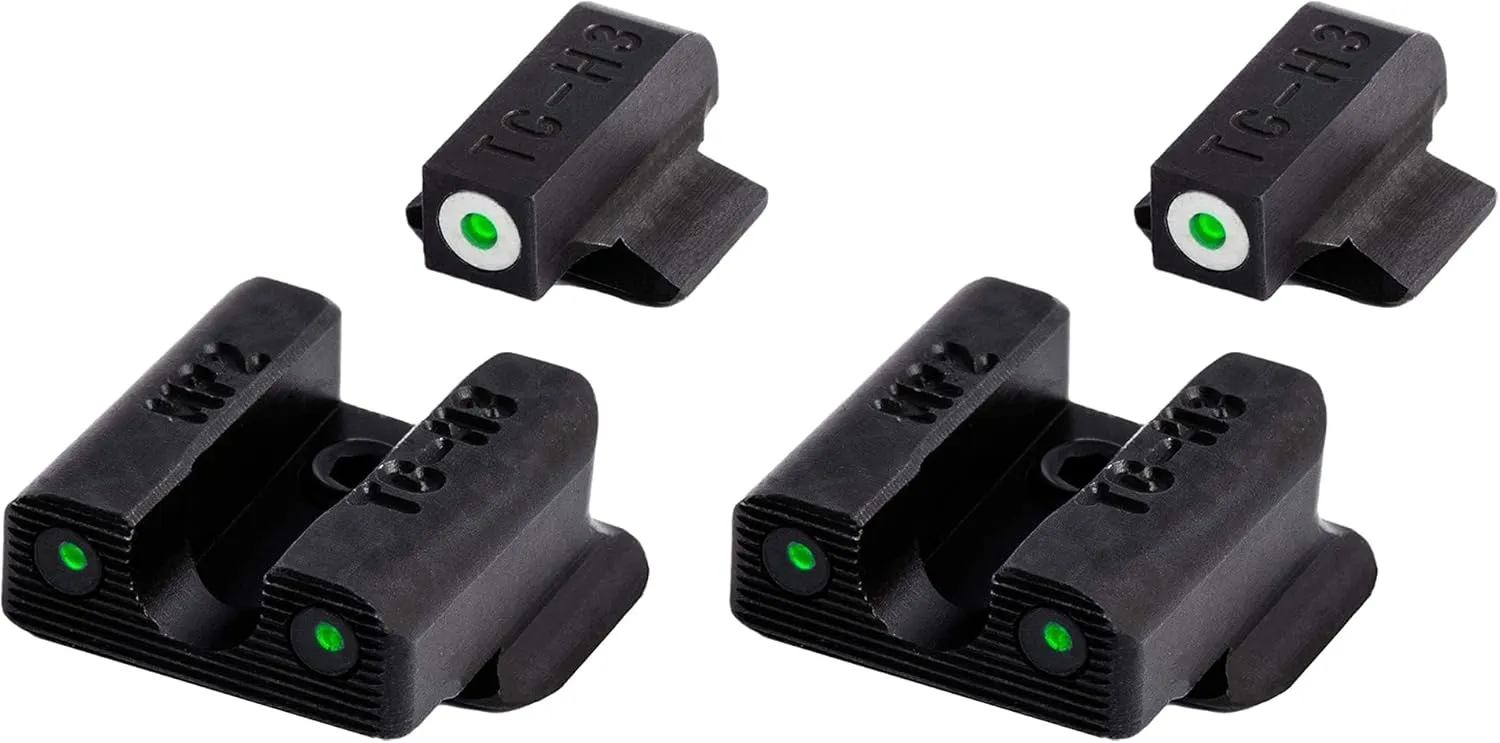 TruGlo Tritium Compact Pro Glow in The Dark Day and Night Handgun Sight with Focus Lock Ring for Smith & Wesson Bodyguard .380 Pistols (2 Pack)