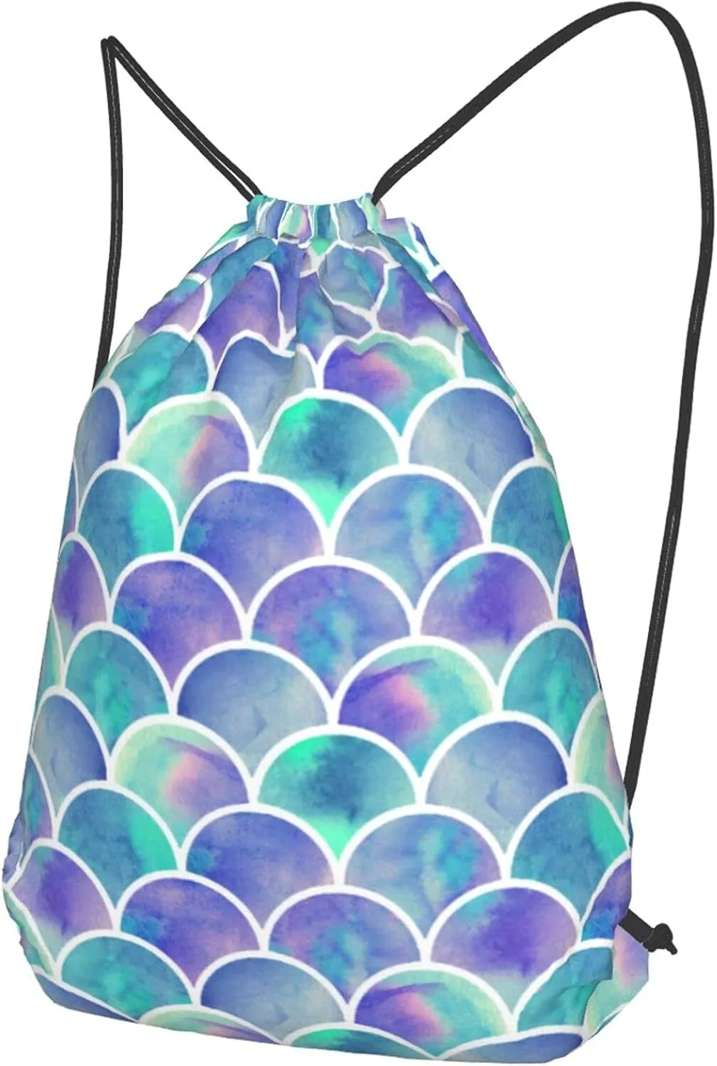 TumzfhQ Drawstring Backpack String Bag Sports Sackpack Gym Cinch Beach Travel Sack for Men Women Teenager Mermaid Tail