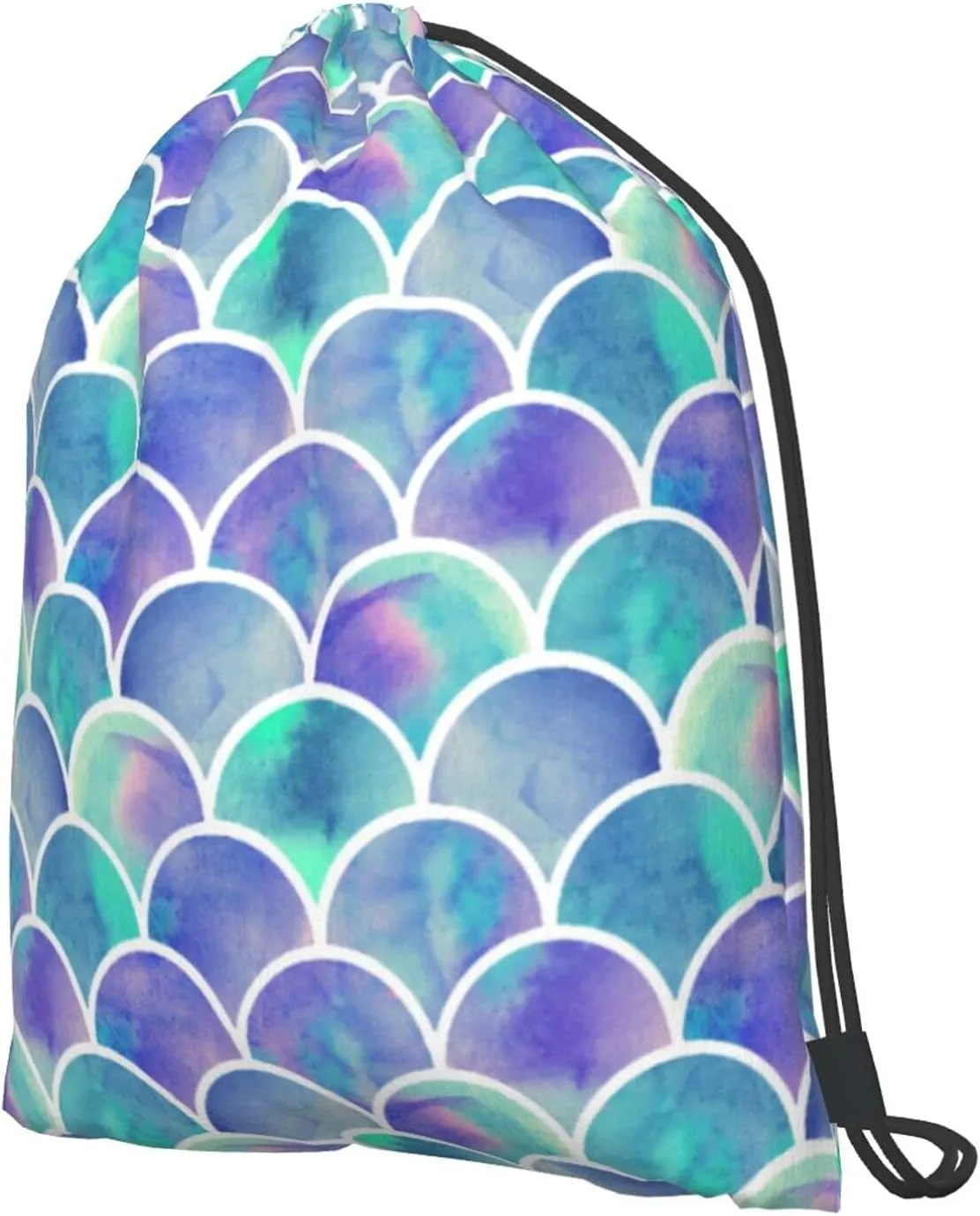 TumzfhQ Drawstring Backpack String Bag Sports Sackpack Gym Cinch Beach Travel Sack for Men Women Teenager Mermaid Tail