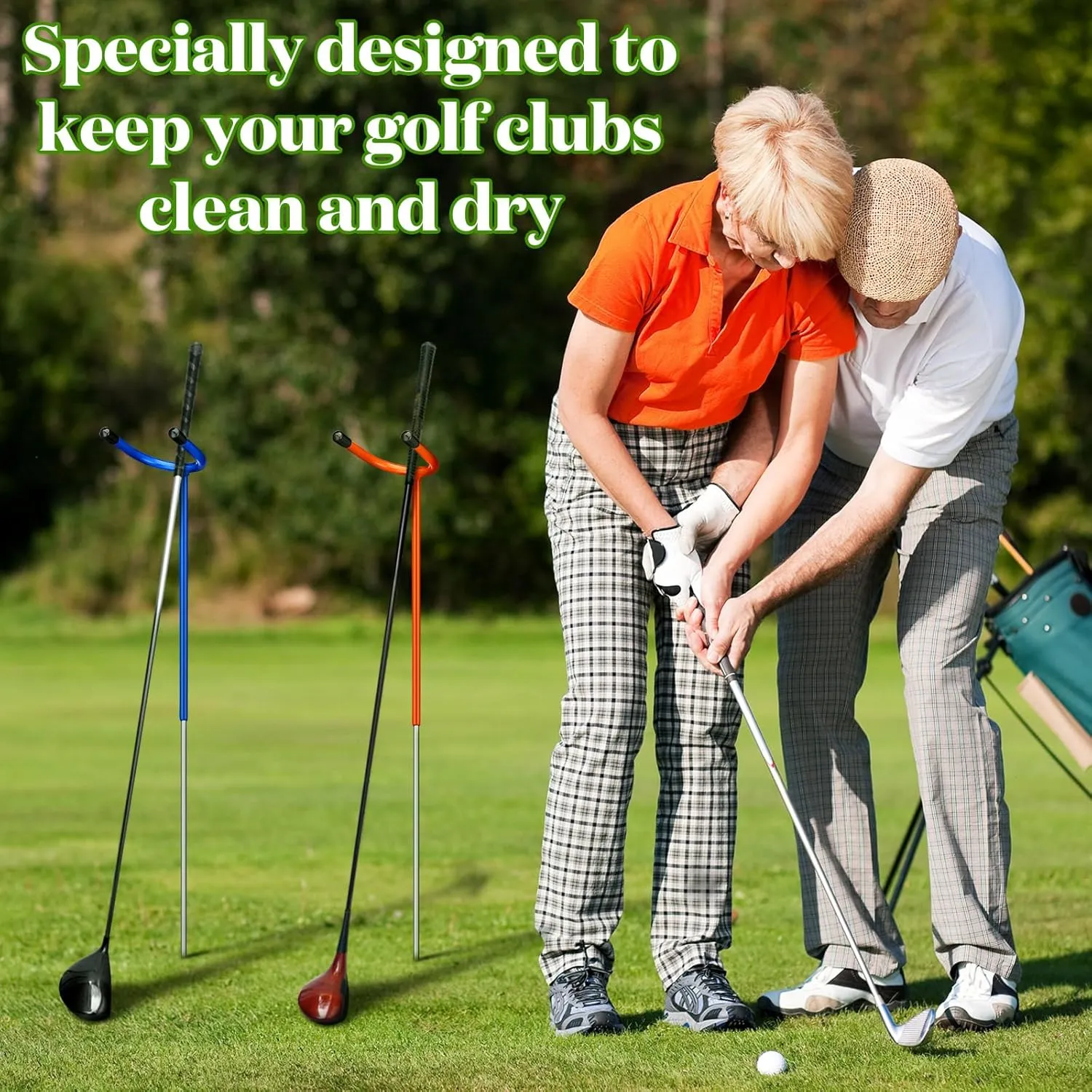 U Shaped Golf Holder Keeps Your Clubs Clean Dry and Visible Soft Rubber Covered Metal Protects Your Clubs Bag Easy to Carry