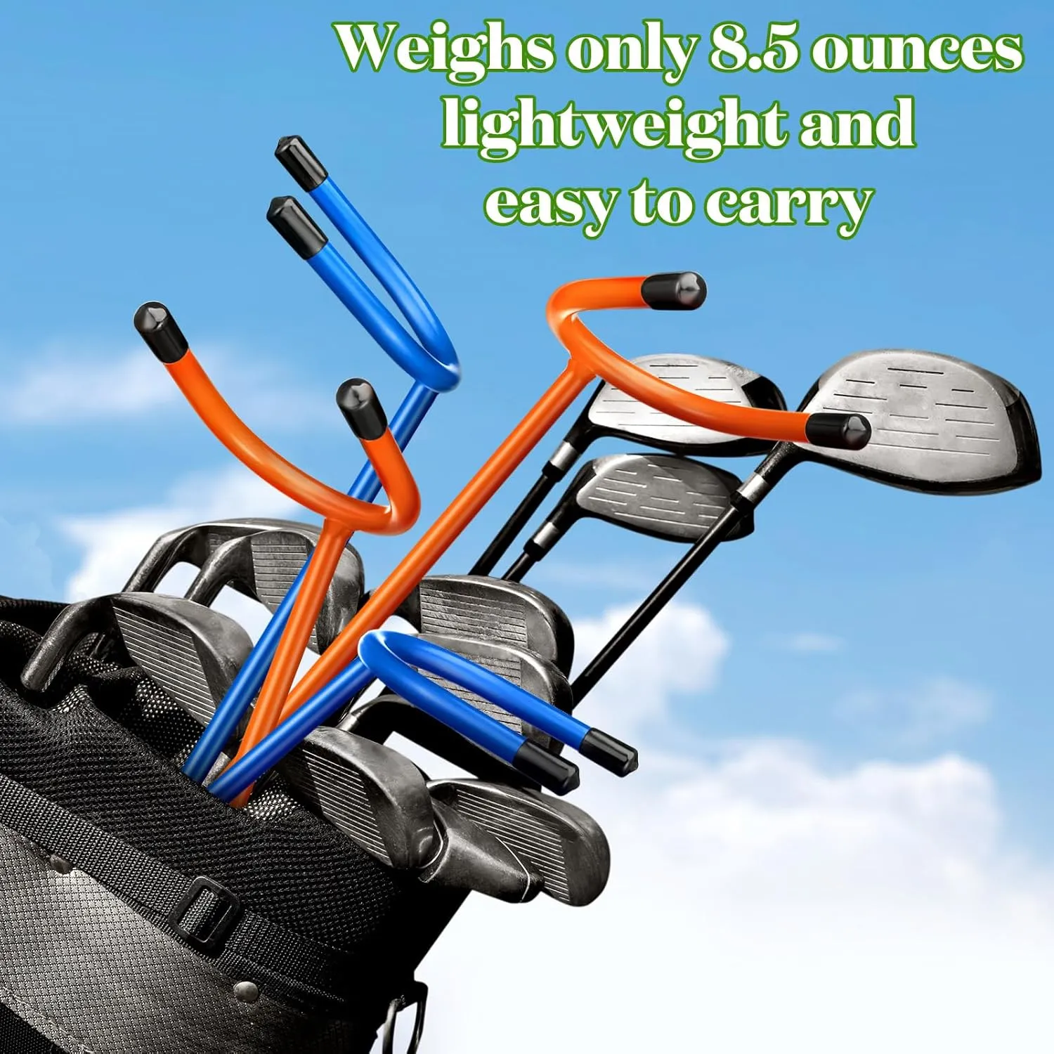 U Shaped Golf Holder Keeps Your Clubs Clean Dry and Visible Soft Rubber Covered Metal Protects Your Clubs Bag Easy to Carry