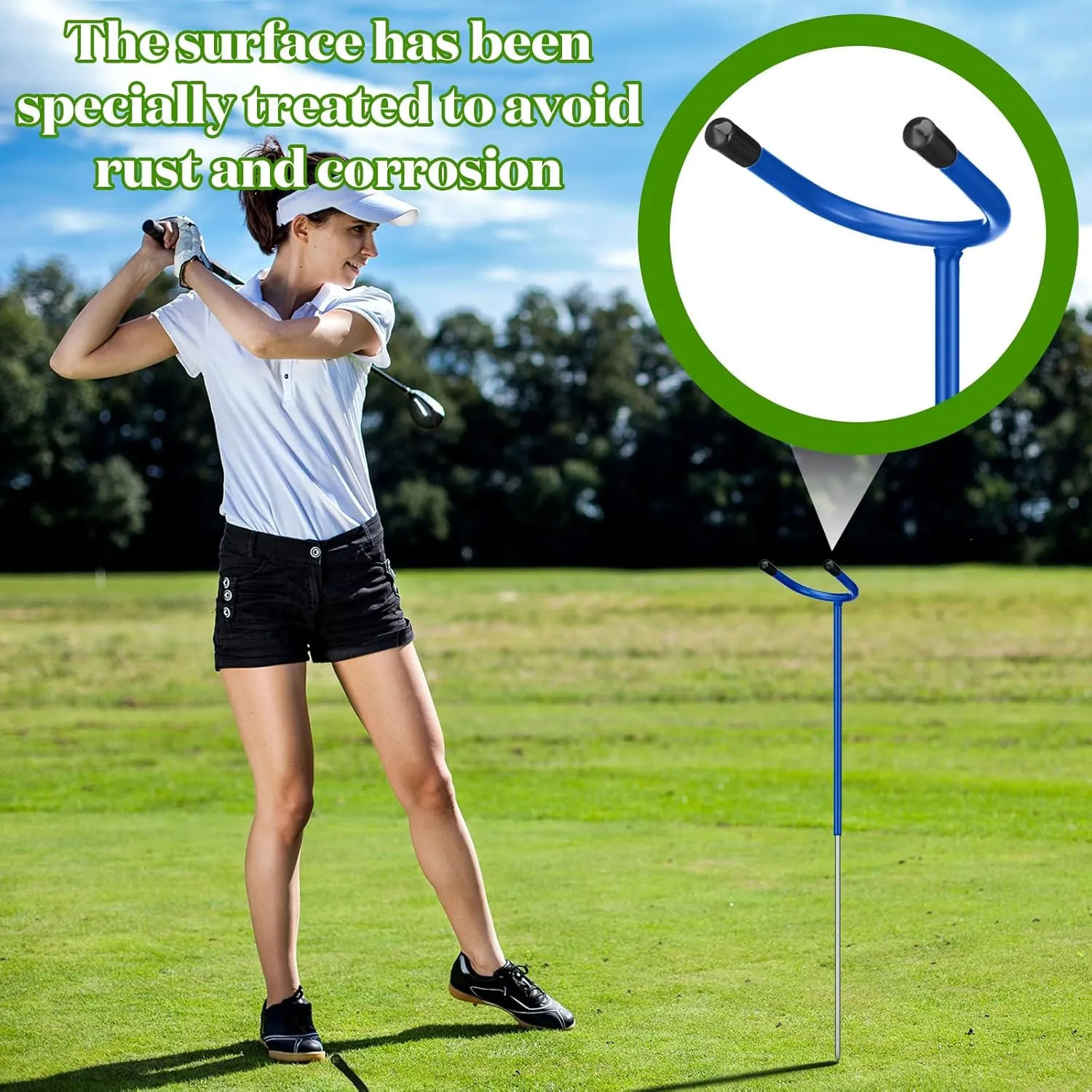 U Shaped Golf Holder Keeps Your Clubs Clean Dry and Visible Soft Rubber Covered Metal Protects Your Clubs Bag Easy to Carry