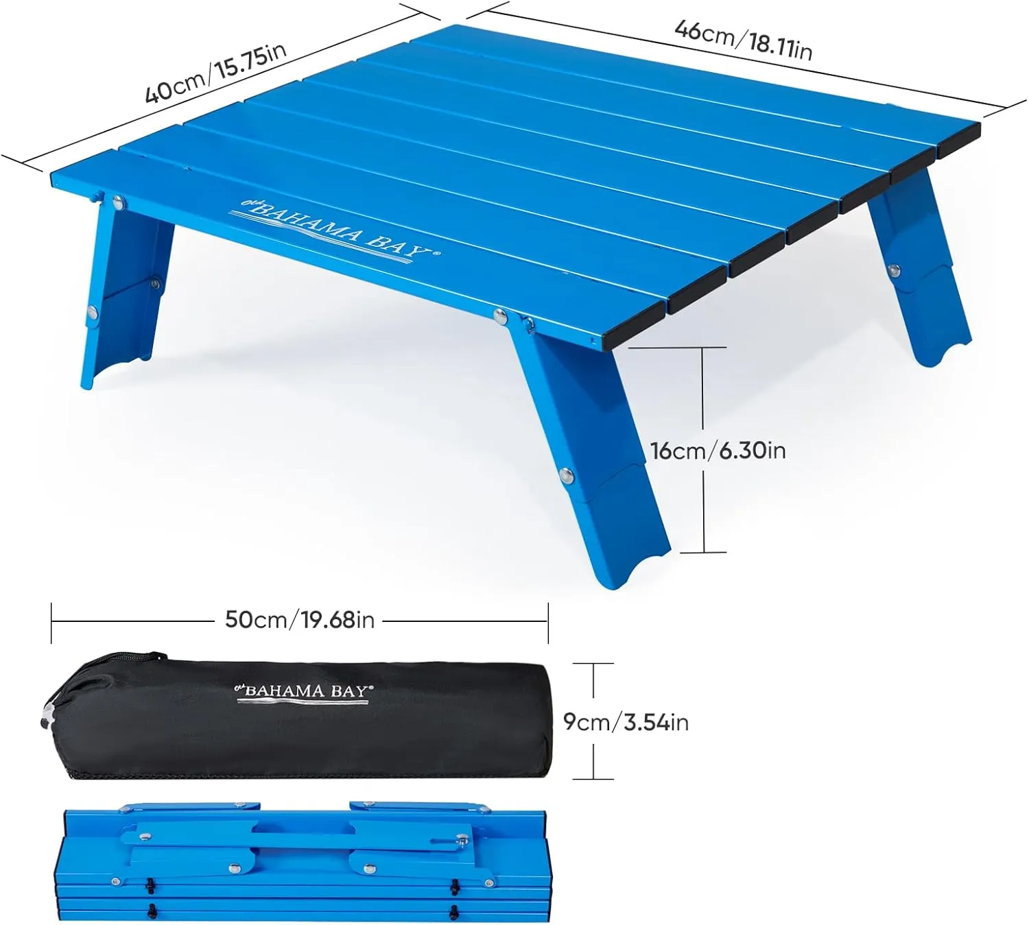 Ultralight Aluminum Mini Table, Foldable Small Beach Table with Retractable Legs, 88lbs/40kg Weight Capacity, Suitable for Picnic Camping Outdoor Hiking