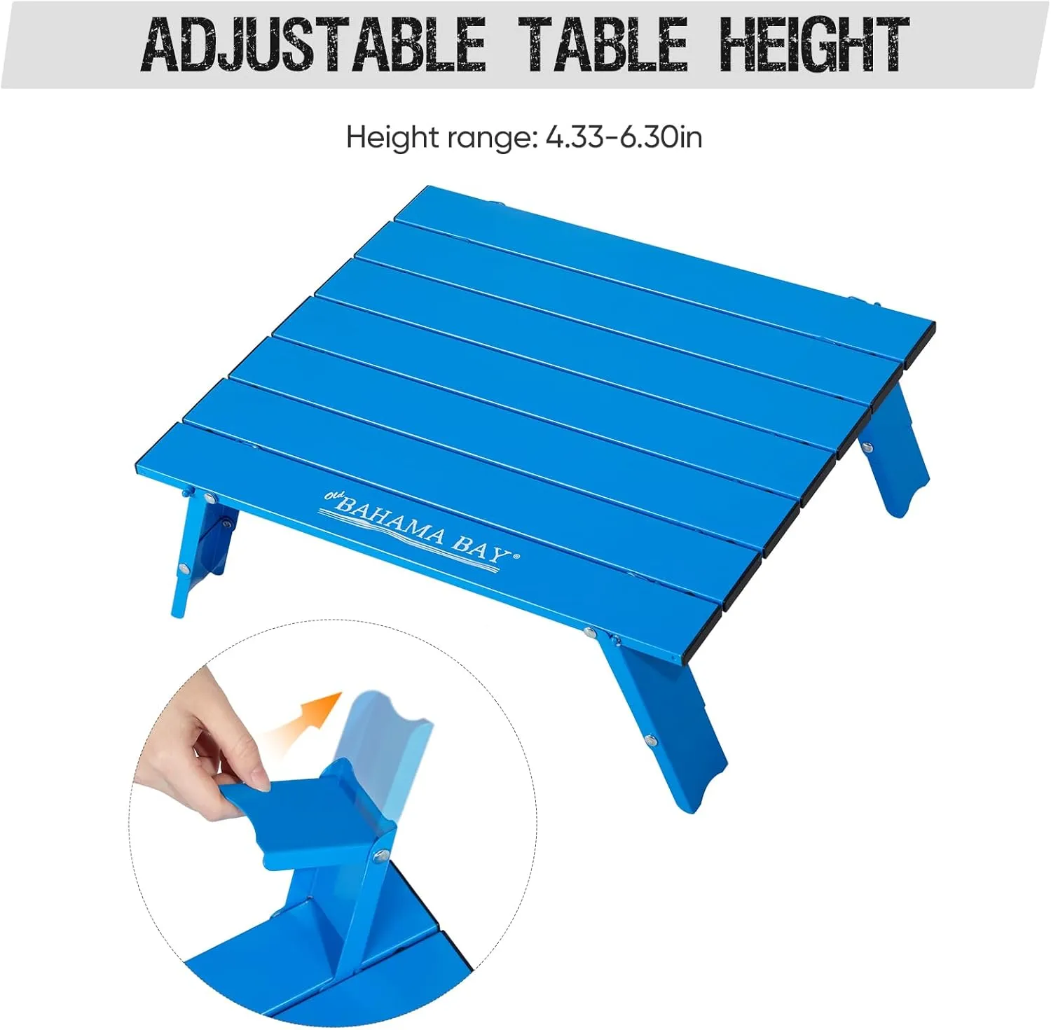 Ultralight Aluminum Mini Table, Foldable Small Beach Table with Retractable Legs, 88lbs/40kg Weight Capacity, Suitable for Picnic Camping Outdoor Hiking