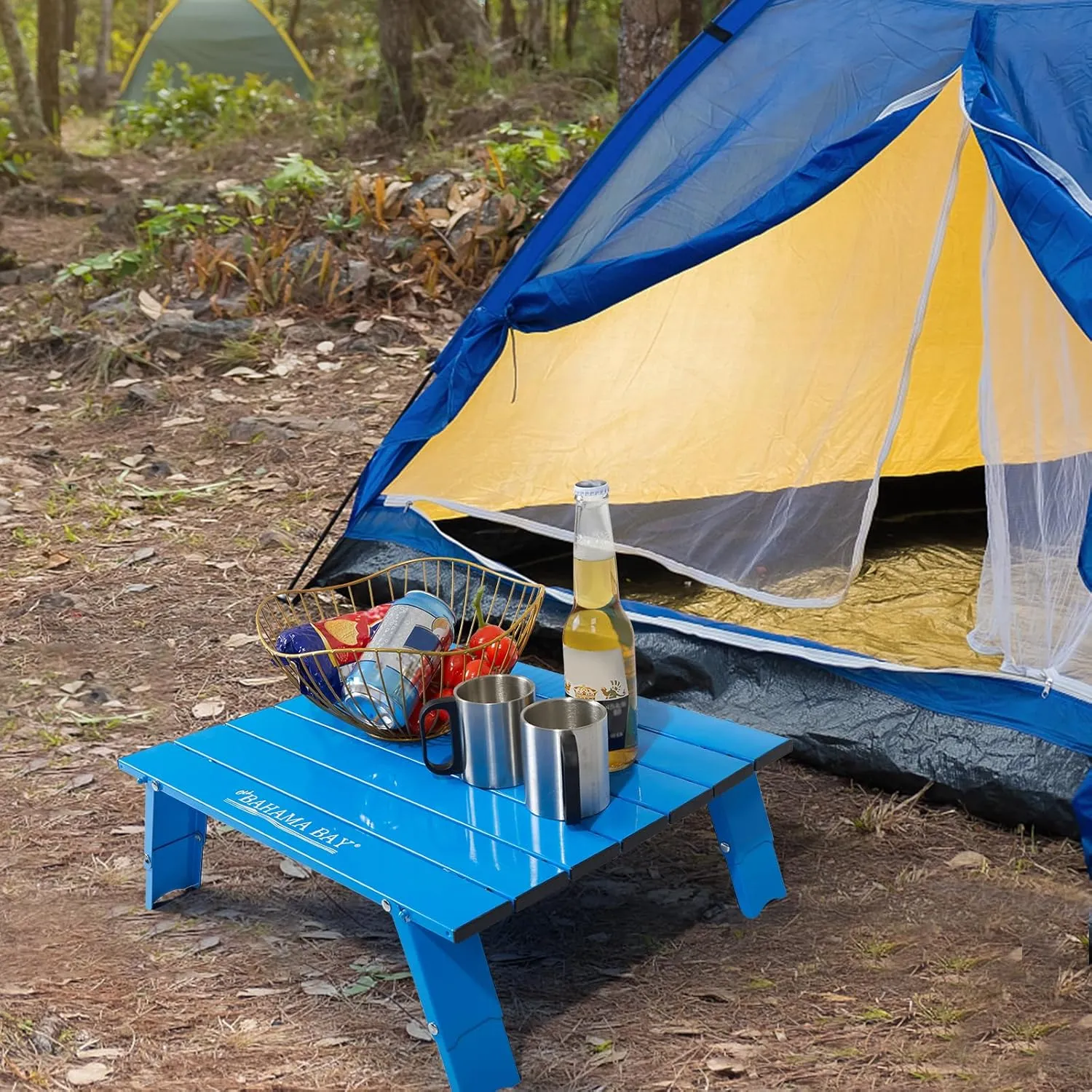 Ultralight Aluminum Mini Table, Foldable Small Beach Table with Retractable Legs, 88lbs/40kg Weight Capacity, Suitable for Picnic Camping Outdoor Hiking