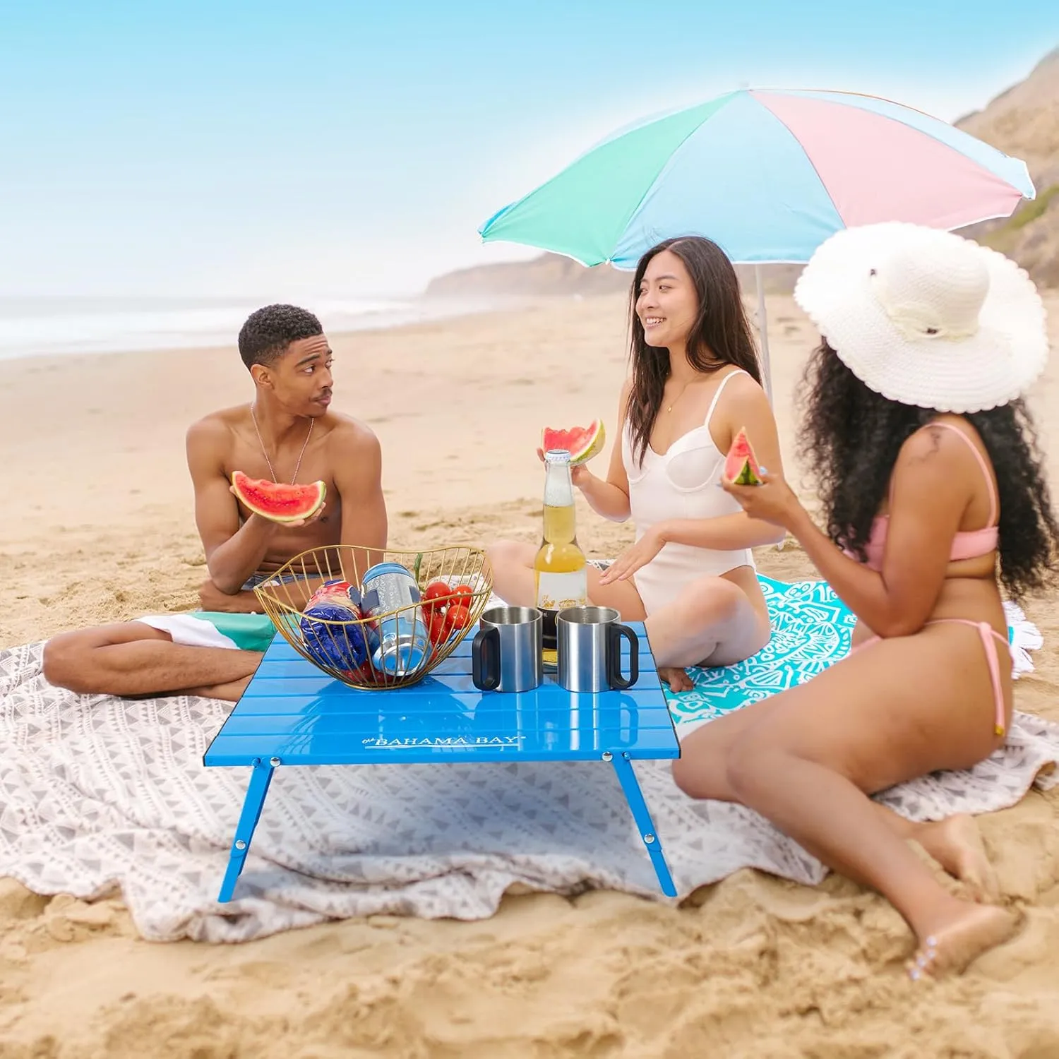 Ultralight Aluminum Mini Table, Foldable Small Beach Table with Retractable Legs, 88lbs/40kg Weight Capacity, Suitable for Picnic Camping Outdoor Hiking