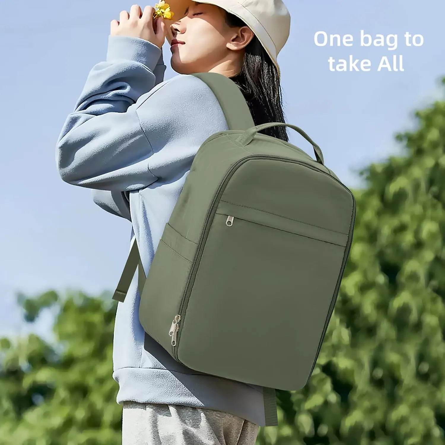 United Airlines Personal Item Bag, Underseat Carry on Backpack, Waterproof Cabin Luggage Bag, Travel Essentials, Green