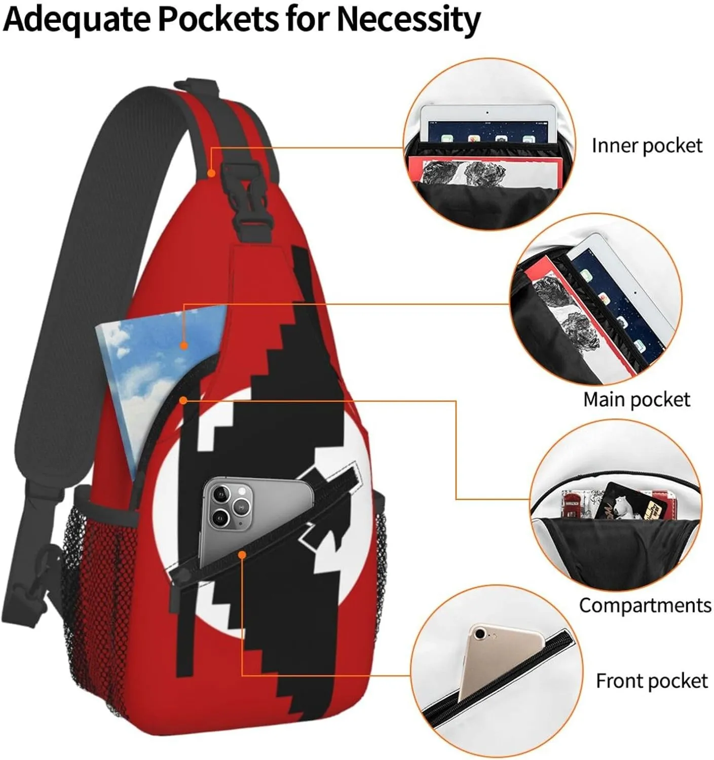 United Farm Workers Huelga Bird Crossbody Backpack Dachshunds Dog Chest Bag Lightweight One Strap Backpack Multipurpose Travel Hiking For Men Women