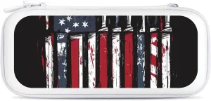 United States Flag Cooking Knives Compatible with Switch Carrying Case Hard Travel Game Bag Pouch with 15 Games Accessories
