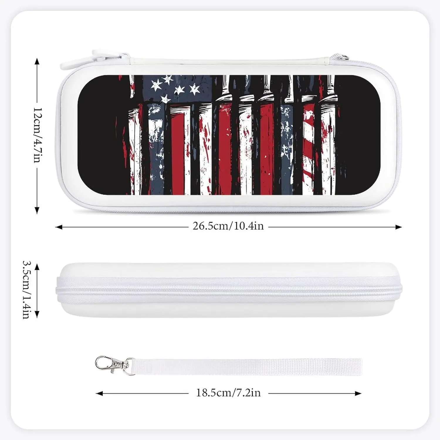 United States Flag Cooking Knives Compatible with Switch Carrying Case Hard Travel Game Bag Pouch with 15 Games Accessories