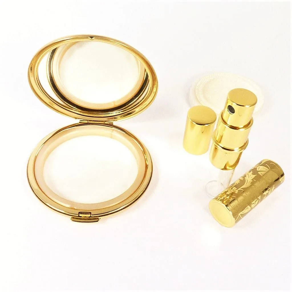 Unused 1980s Stratton Brand Matching Perfume Atomiser And Makeup Compact For Rimmel Natural Bronzer