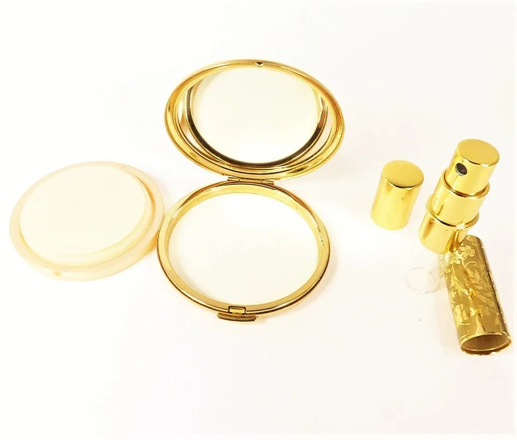 Unused 1980s Stratton Brand Matching Perfume Atomiser And Makeup Compact For Rimmel Natural Bronzer