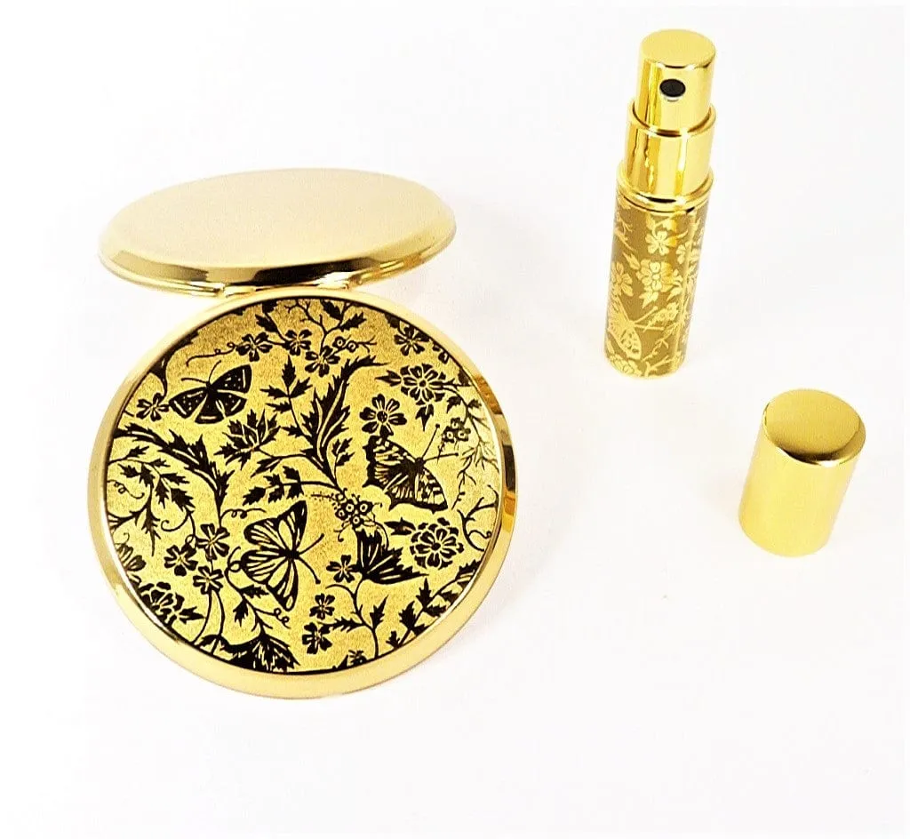 Unused 1980s Stratton Brand Matching Perfume Atomiser And Makeup Compact For Rimmel Natural Bronzer