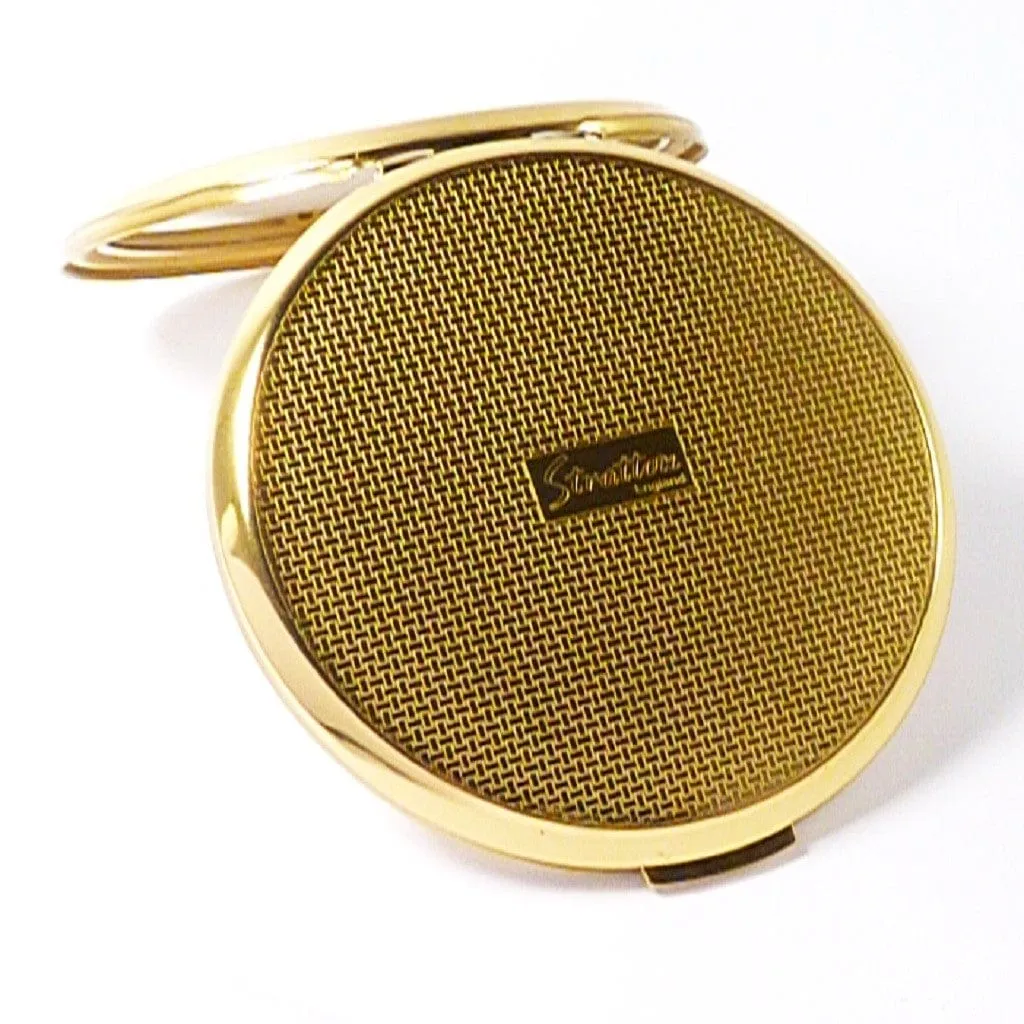 Unused Black & Gold Stratton Compact Mirror & Atomiser Gift Set 1990s