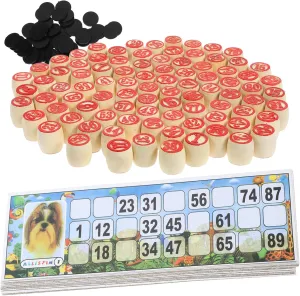 ​UPKOCH Russian Bingo Set with Wooden Tambola Kit, 90 Chips & 24 Cards for Family Nights/Pub Parties - Vintage Soviet-Style Gaming Supplies​​