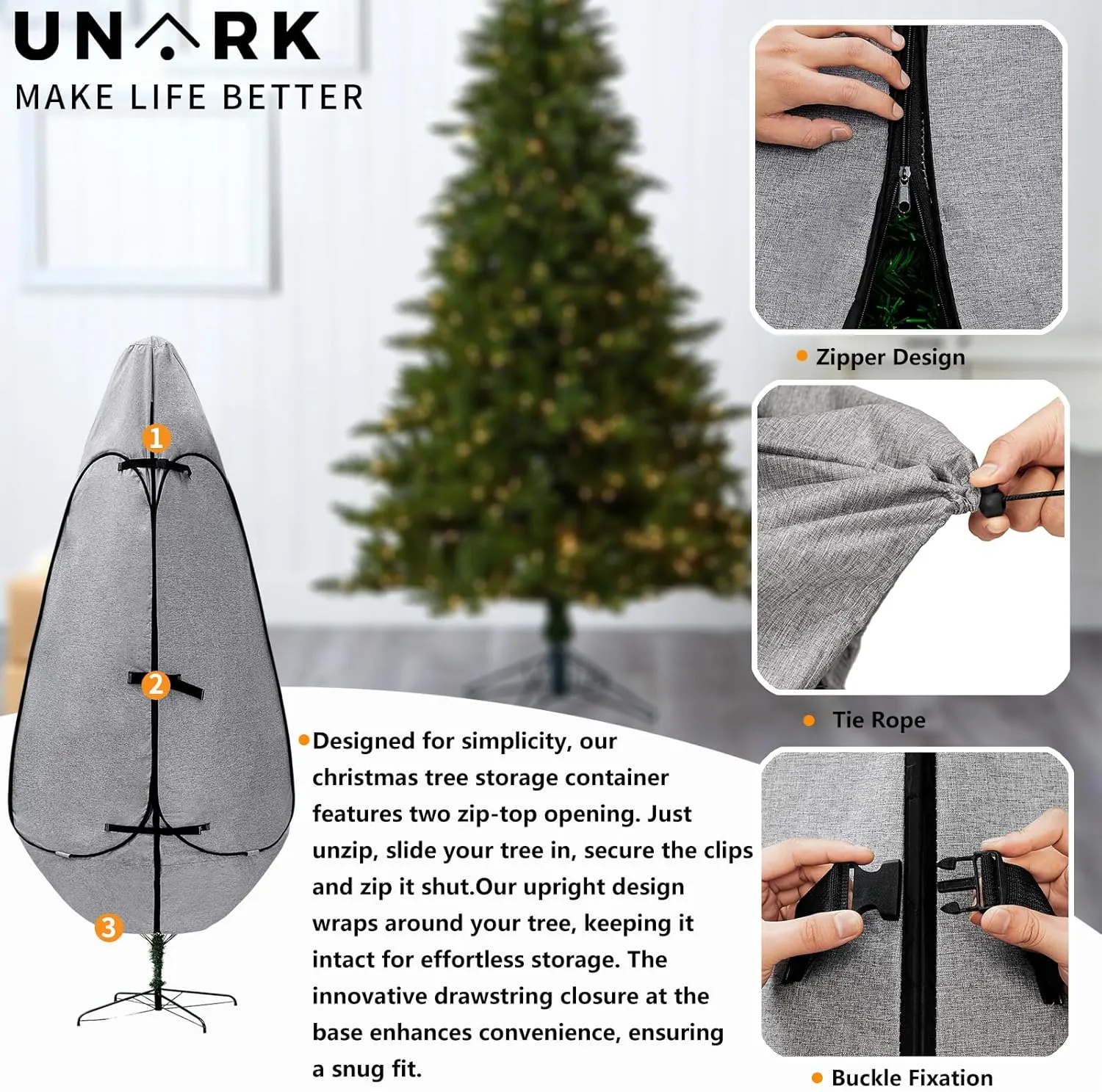 Upright Christmas Tree Storage Bag 9 Foot Tree, 9 ft Christmas Tree Storage Bag, Christmas Tree Cover For Upright Storage Fit 8 Ft / 9 Ft / 10 Ft Christmas Tree Bags Storage 9 ft