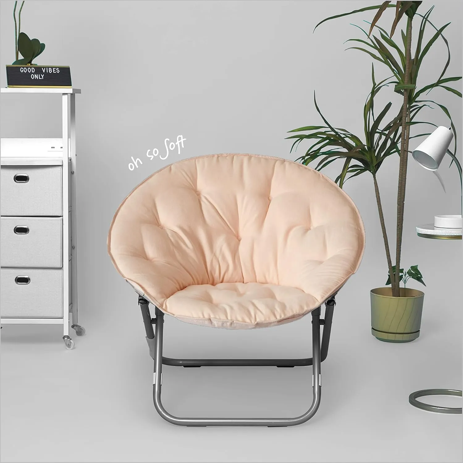 Urban Lifestyle Micromink Saucer Chair, Peach