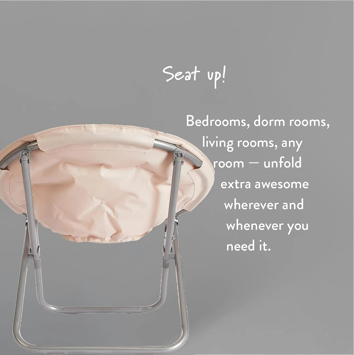 Urban Lifestyle Micromink Saucer Chair, Peach