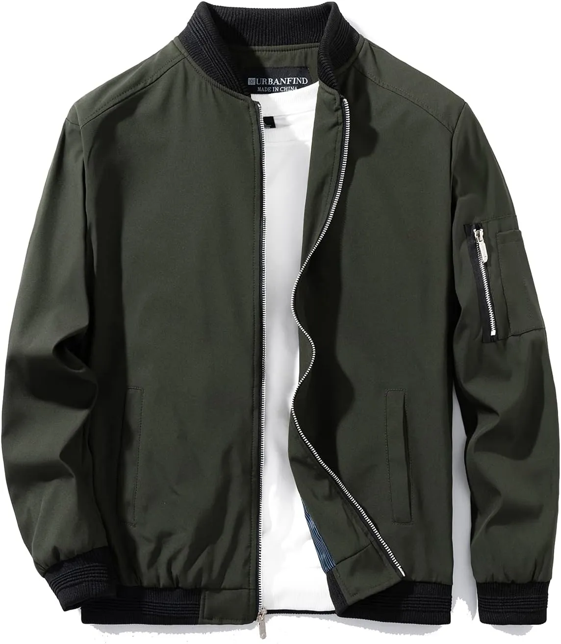 URBANFIND Men's Slim Fit Lightweight Sportswear Jacket Casual Bomber Jacket