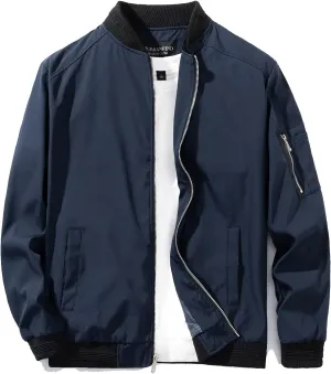 URBANFIND Men's Slim Fit Lightweight Sportswear Jacket Casual Bomber Jacket