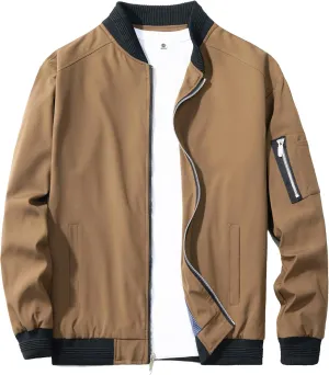URBANFIND Men's Slim Fit Lightweight Sportswear Jacket Casual Bomber Jacket