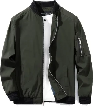 URBANFIND Men's Slim Fit Lightweight Sportswear Jacket Casual Bomber Jacket