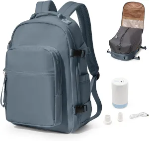 Vacuum Backpack With Pump,Travel Laptop Backpacks For Women Men,Airback Backpacks With Vacuum Compression Bags Seal Packing,Carry On Backpack, Personal Item Travel Bag Sapphire Blue