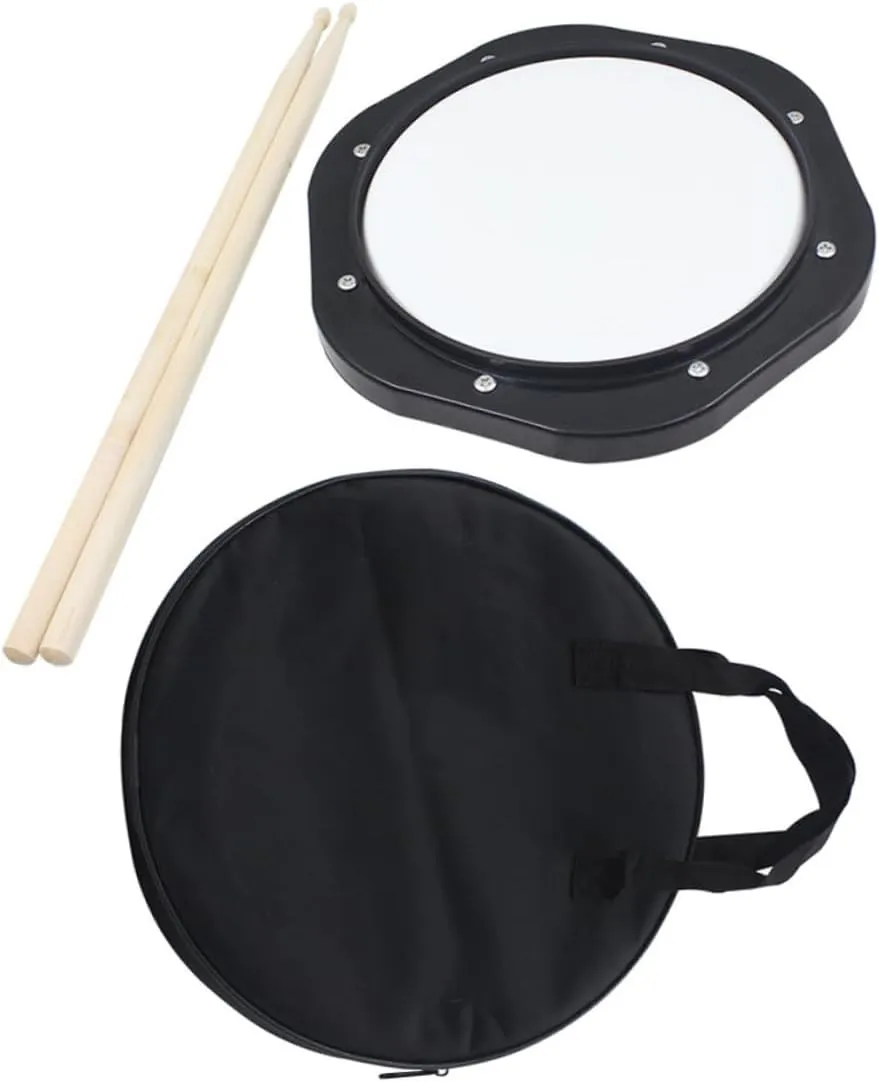 Vaguelly 1 Set Practice Dumb Drum with Carrying Bag Lightweight Durable for Novices Advanced Drummers for Home Practice Without Disturbance Drumming Accessory