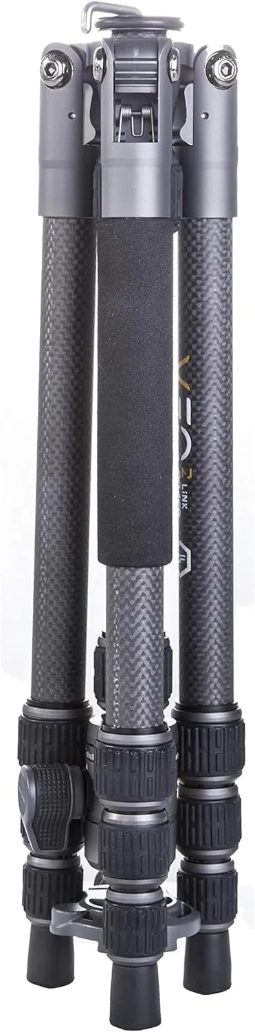Vanguard VEO3GO204CB Compact, Lightweight Carbon Fiber Travel Tripod with Ball Head, Monopod Option, Smart Phone Holder and Bluetooth Remote