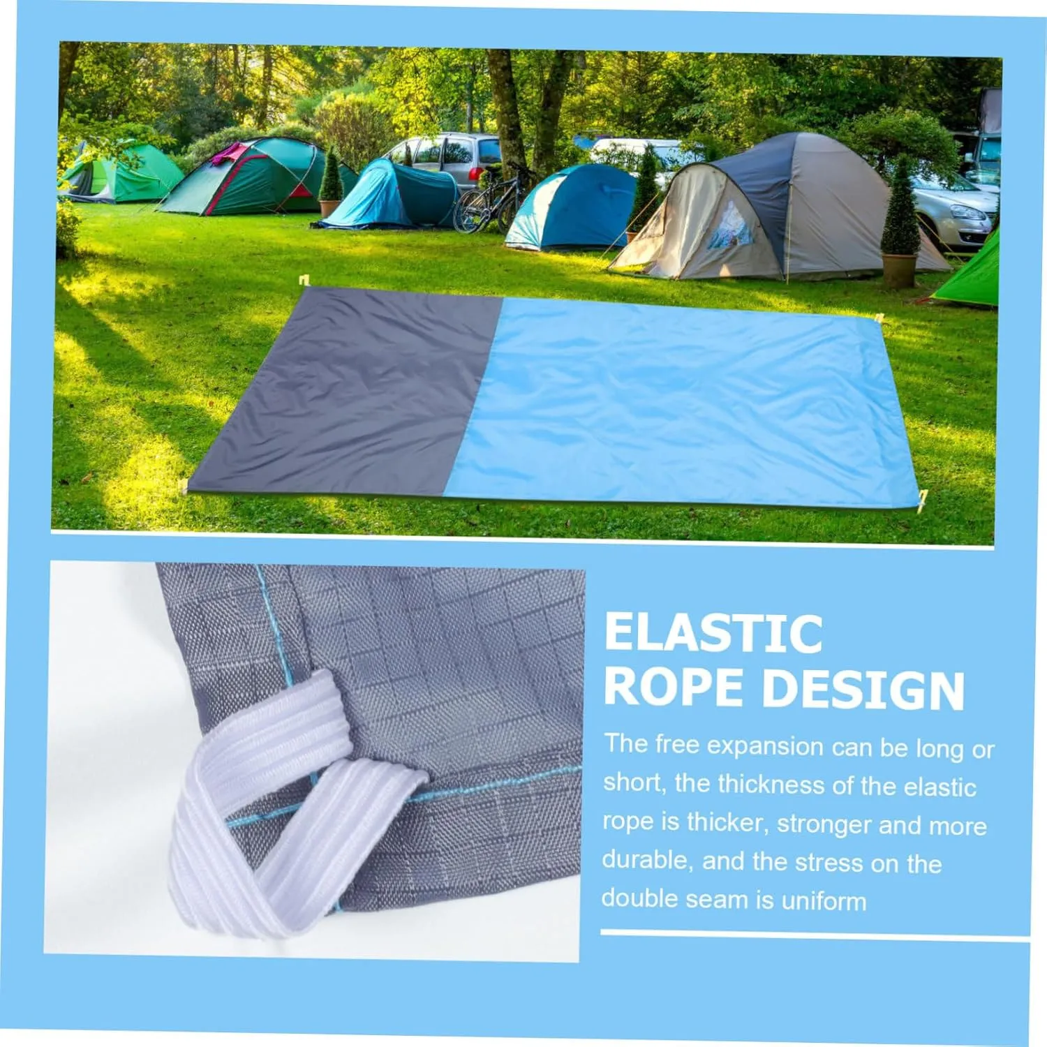 VANZACK 4pcs Oversized Picnic Blanket Lightweight Camping Mat Pool Ground Cloth