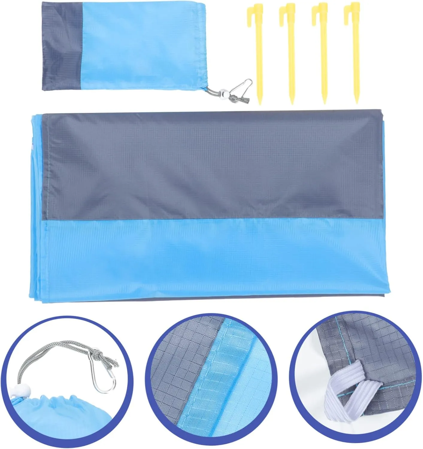 VANZACK 4pcs Oversized Picnic Blanket Lightweight Camping Mat Pool Ground Cloth