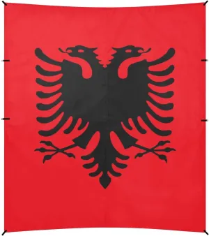Vector Image Albania Flag Stable Beach Tent UPF50  Protection Water-Resistant Portable Sun Shelter with Sandbags, Sand Shovel, Poles for Family Travel
