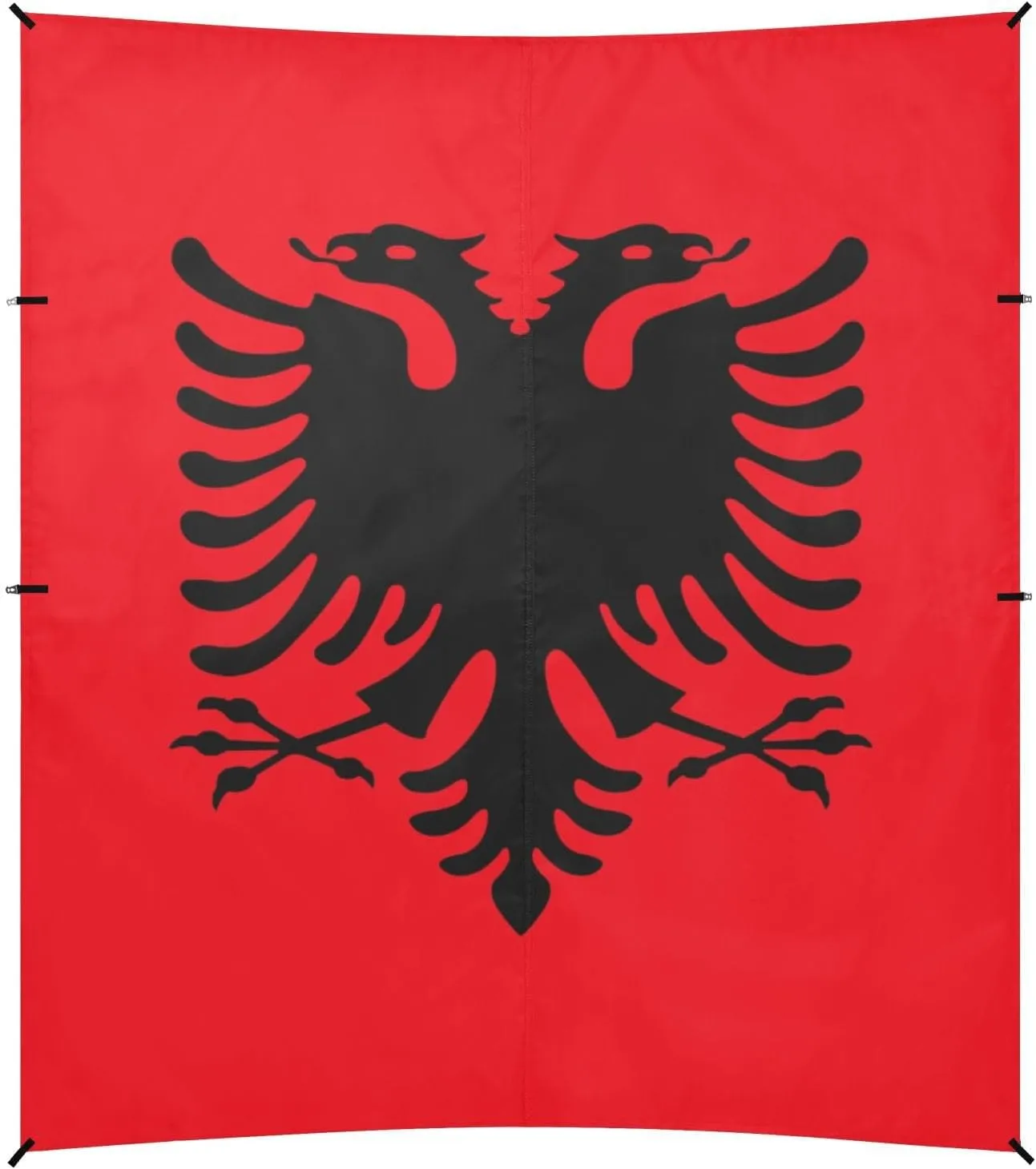 Vector Image Albania Flag Stable Beach Tent UPF50  Protection Water-Resistant Portable Sun Shelter with Sandbags, Sand Shovel, Poles for Family Travel