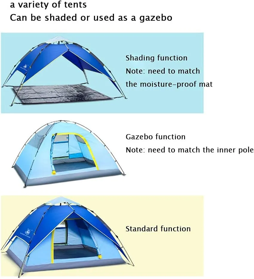 VejiA Tent Outdoor Camping Portable Waterproof Breathable Multifunction Automatic Family Tents 3-4 Person