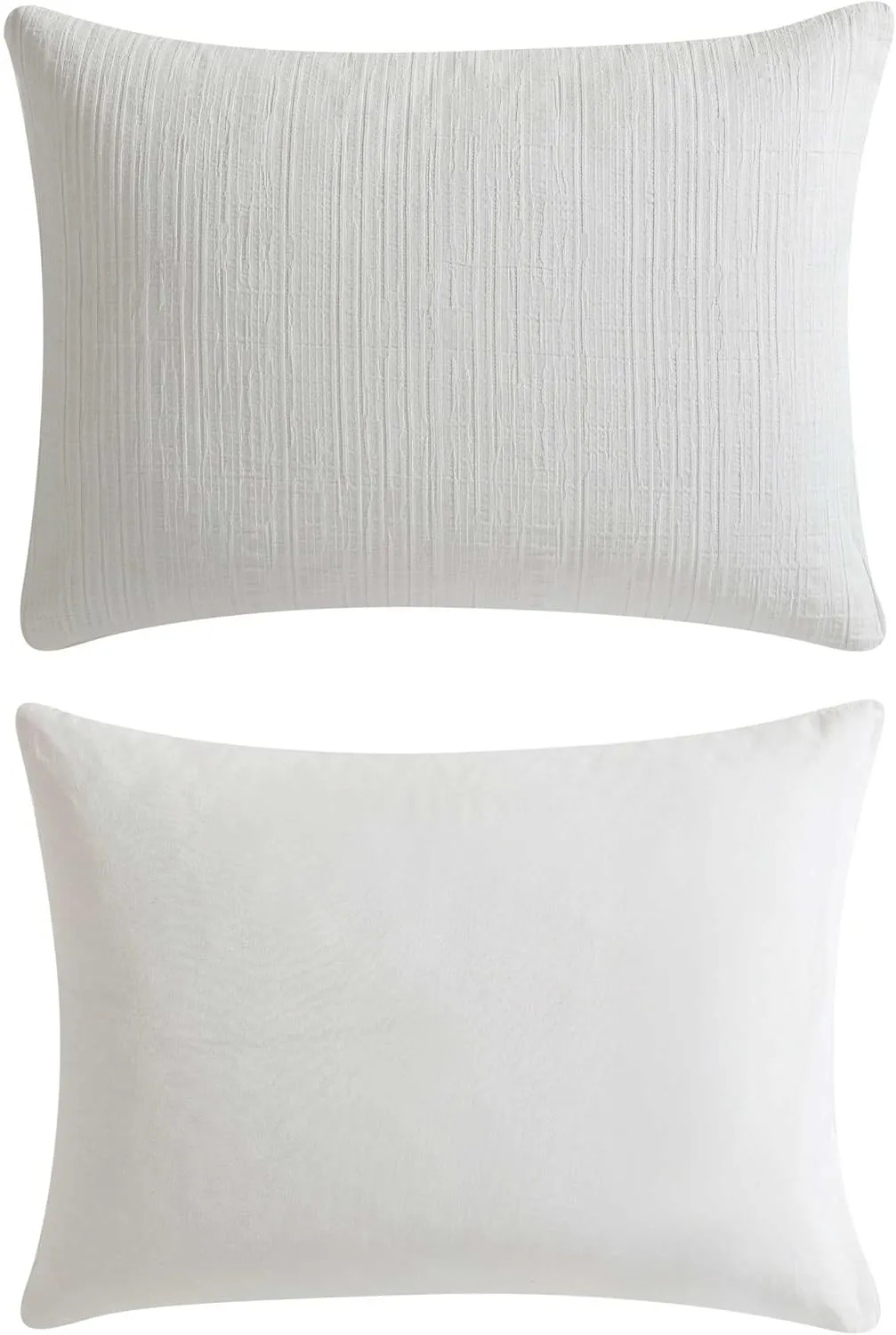 Vera Wang - Comforter Set, Luxurious Bedding Set with Matching Shams, Grid Pattern Design, Chic Room Essentials (Bark Texture White, King)