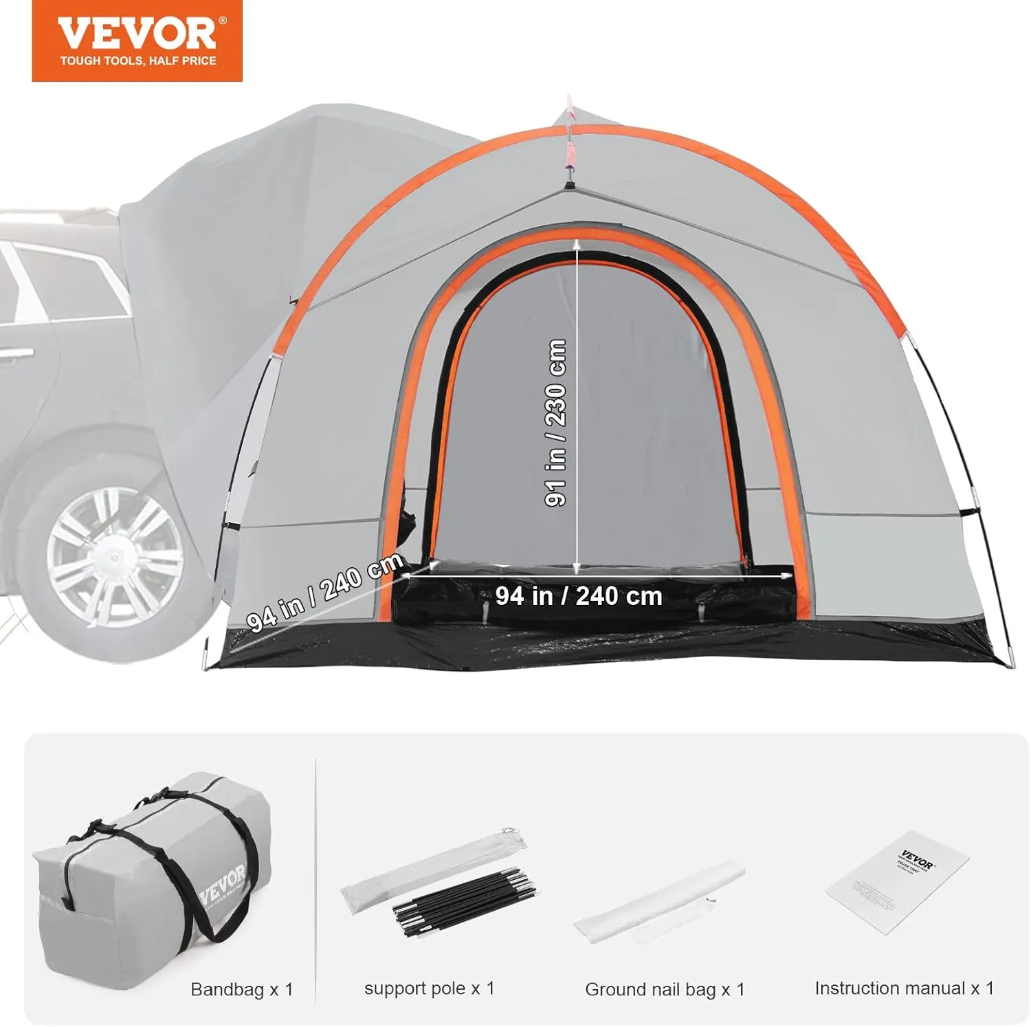 VEVOR Pickup Truck Tent/SUV Tent for Camping, Waterproof PU2000mm Sleeping Truck Bed Tent, Pickup Tent Design for 2-3 Person, SUV Tent Design for 5-8 Person