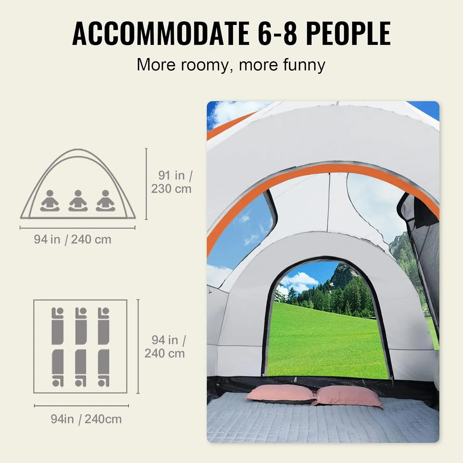 VEVOR Pickup Truck Tent/SUV Tent for Camping, Waterproof PU2000mm Sleeping Truck Bed Tent, Pickup Tent Design for 2-3 Person, SUV Tent Design for 5-8 Person