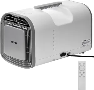 VEVOR Portable Air Conditioner, 4250 BTU 3-Speed Air Conditioning Unit with 24H Timer, Air Portable AC Adjustable from 16-32℃, Compatible with AC/DC, for Outdoor Tent Camping, RVs or Home Use, White