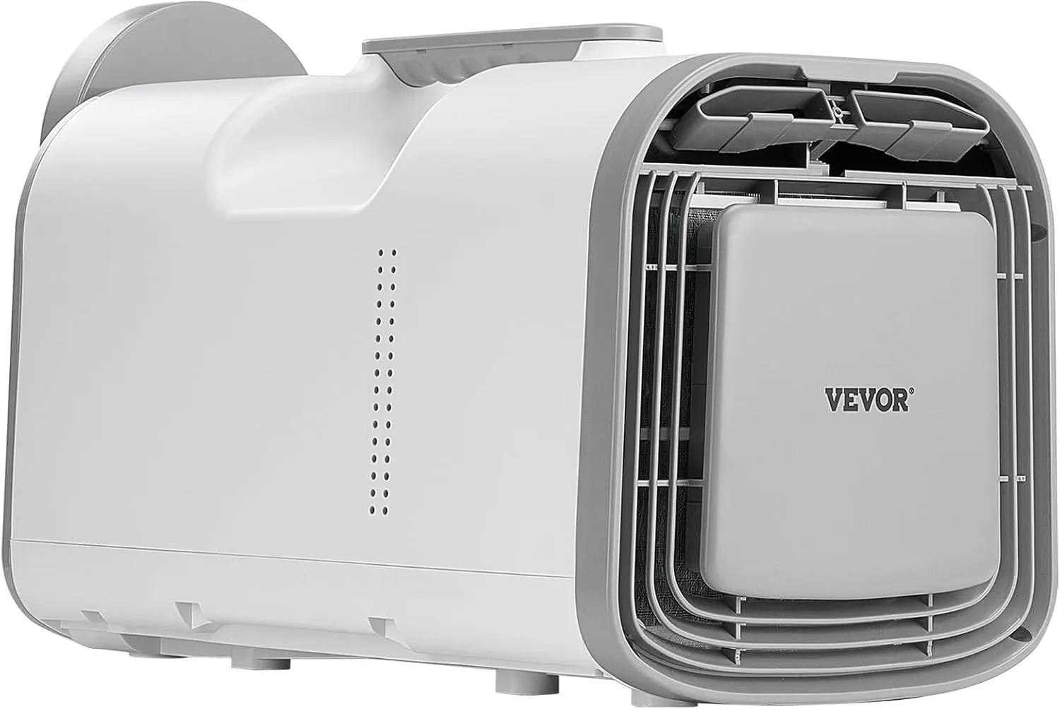 VEVOR Portable Air Conditioner, 4250 BTU 3-Speed Air Conditioning Unit with 24H Timer, Air Portable AC Adjustable from 16-32℃, Compatible with AC/DC, for Outdoor Tent Camping, RVs or Home Use, White