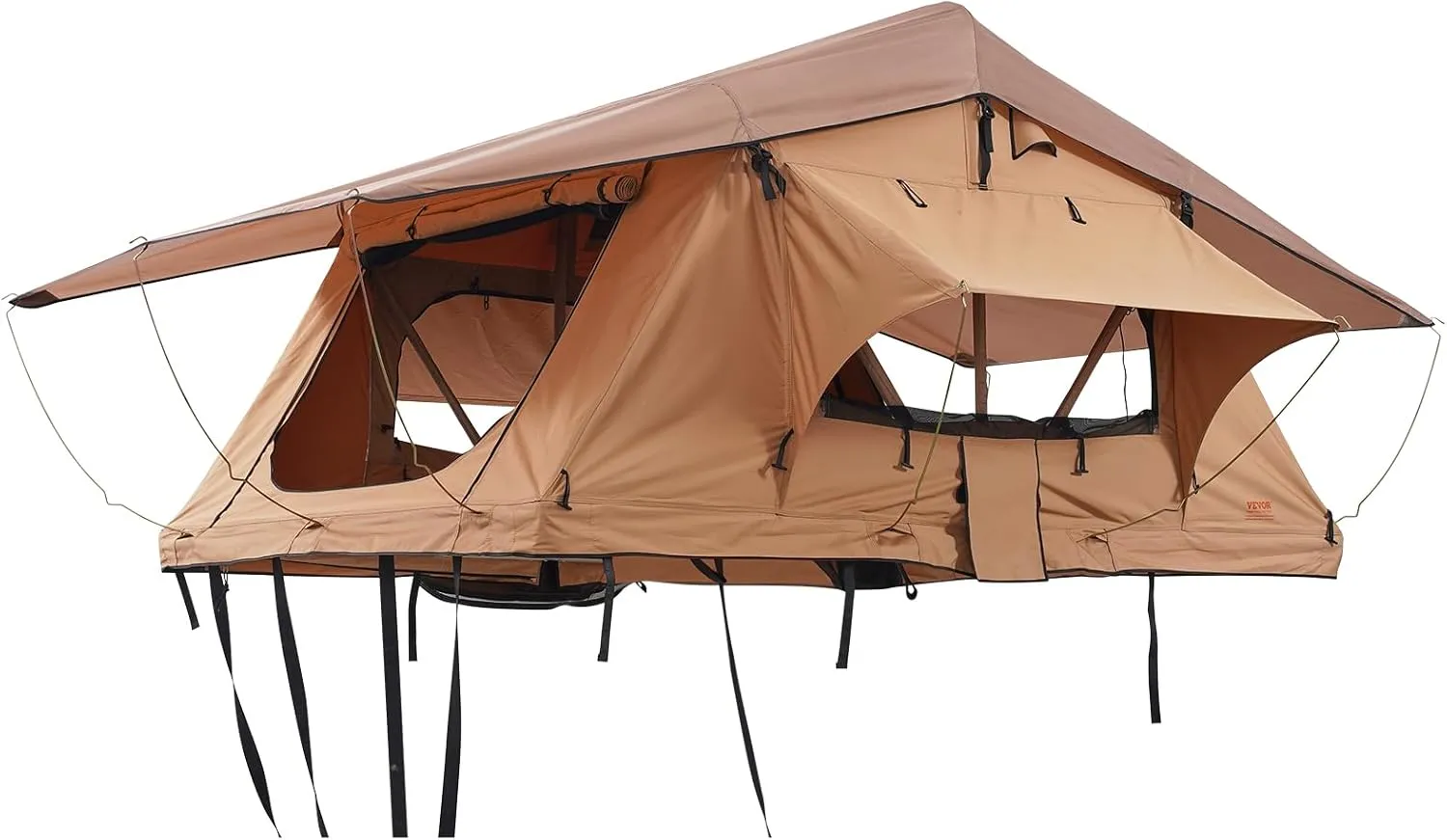 VEVOR Rooftop Tent Hard Shell, Roof Top Tent for Car SUV Truck Jeep Van Camping, Roof Tent with Telescopic Ladder Thick Mattress & LED Strip Light, 2-3 Person Family Camping Tent