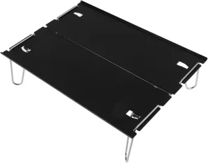 VICASKY 1pc Folding Camping Table Portable Multi-Functional Outdoor Tea Desk Lightweight Aluminum Alloy Easy Setup for Picnics Bbqs Beach Parties Black Color Compact Design for Travel