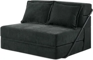 VINGLI Futon Sofa Bed, 5-in-1 Convertible Sleeper Sofa Chair RV Furniture Pull Out Floor Bed Couch for Small Spaces, Living Room, Bedroom with 2 Throw Pillows, Carry Bag
