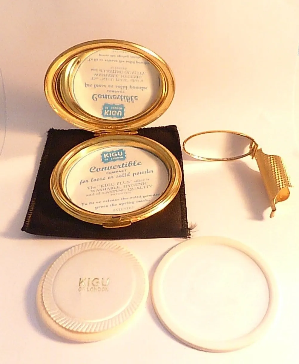 Vintage boxed Kigu compact set vanity set unused compact mirrors for sale