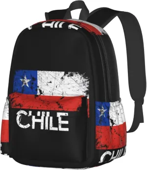 Vintage Chile Chilean Flag Backpack Large Capacity Backpack Lightweight Double Shoulder Bag For Women Men Travel