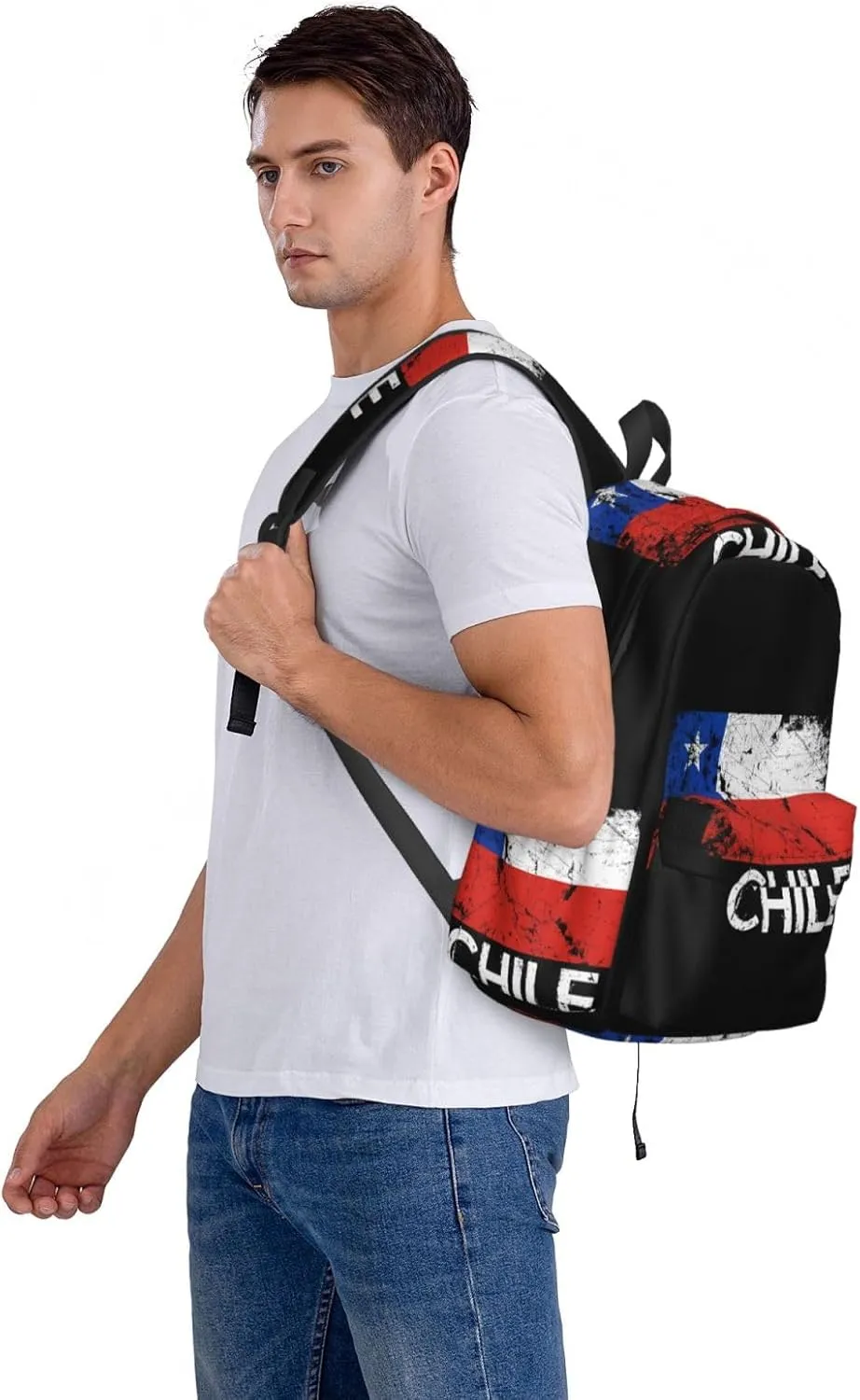 Vintage Chile Chilean Flag Backpack Large Capacity Backpack Lightweight Double Shoulder Bag For Women Men Travel