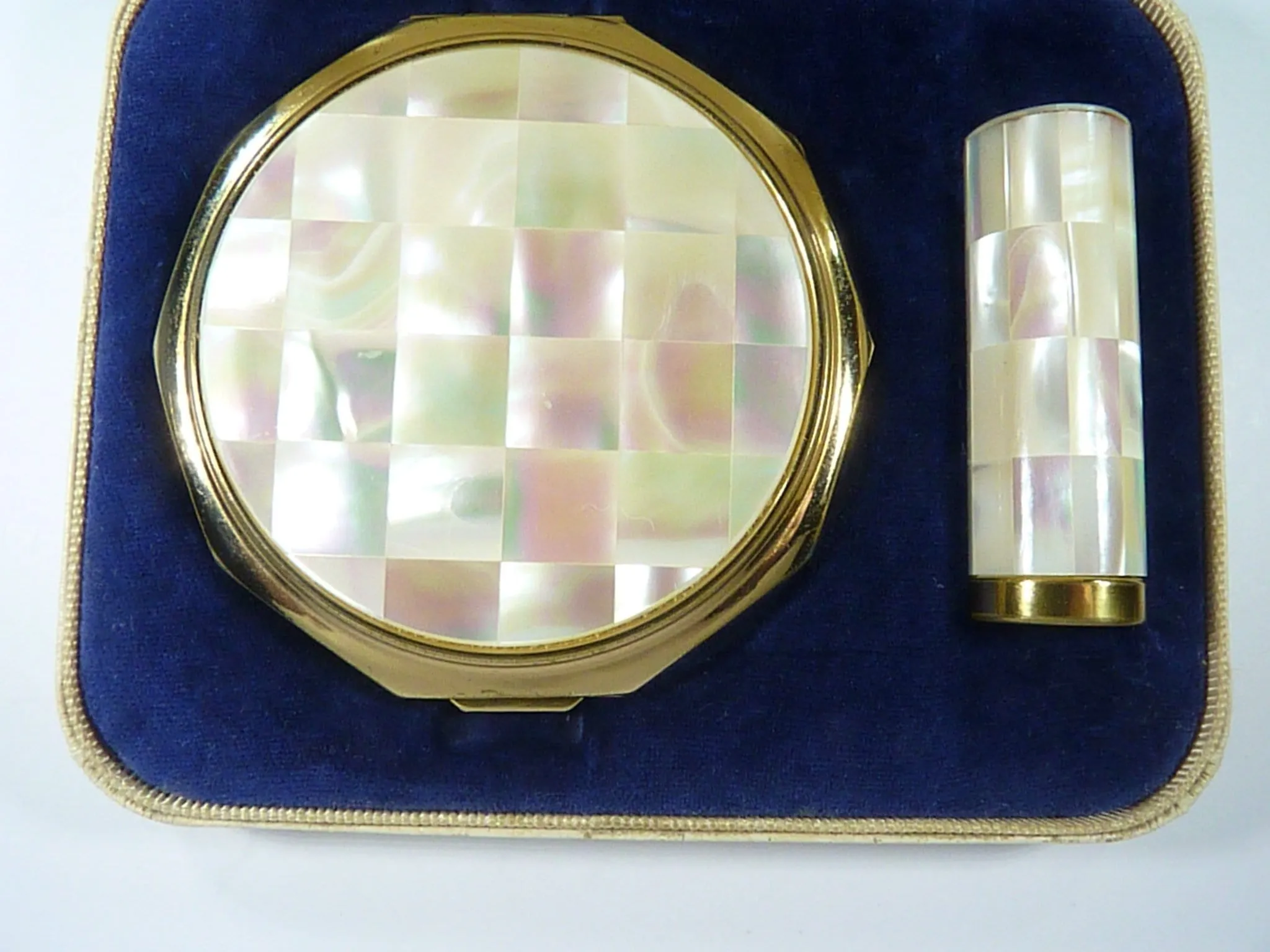 Vintage Compact And Lipstick Case Set 1960 Unused